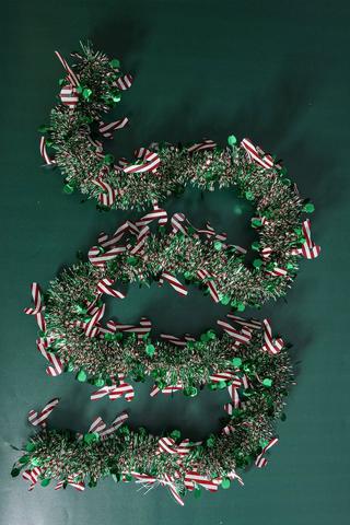 Candy Cane Tinsel, 2m