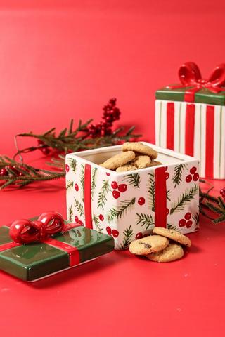 Festive Ceramic Storage Jar
