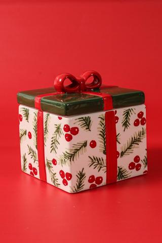 Festive Ceramic Storage Jar