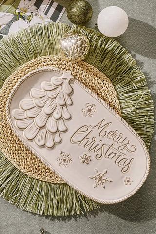 Kraft Ceramic Tree Platter, Large