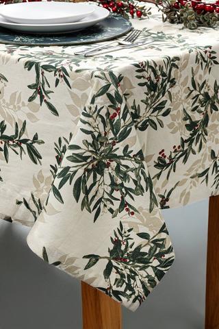 Opulent Mistletoe Cotton Tablecloth