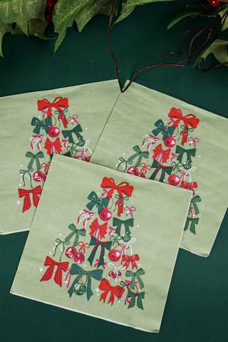 20 Pack Bow Tree Serviettes