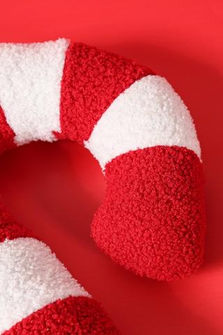 Christmas Merry Candy Cane Shaped Cushion, 30x50cm