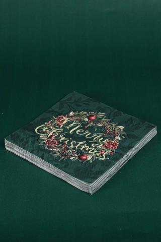 20 Pack Merry Wreath Serviettes
