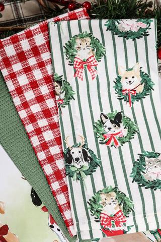 2 Pack Festive Pet Tea Towels
