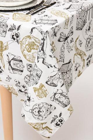Metallic Festive Tablecloth 180x270cm