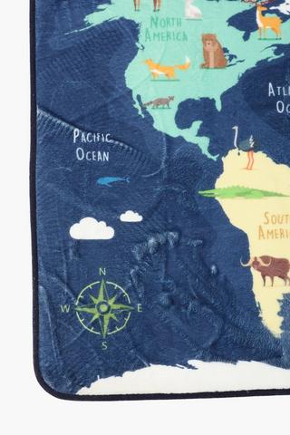 World Map Rug, 70x110cm