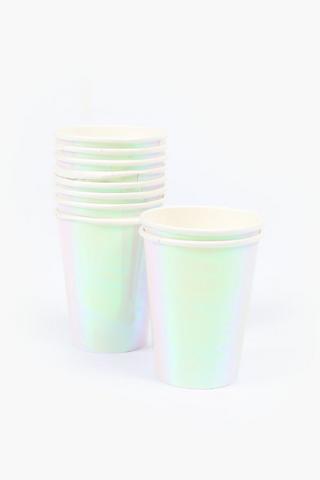10 Pack Iridescent Paper Cups