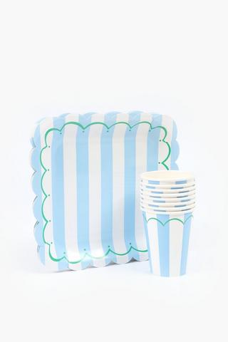 36 Pack Scallop Stripe Dining Party Pack