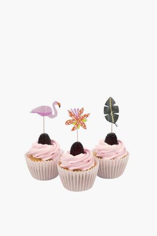10 Pack Flamingo Leaf Topper