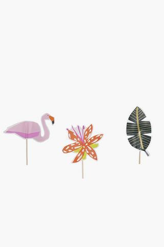 10 Pack Flamingo Leaf Topper