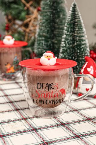 Santa Double Wall Glass Mug