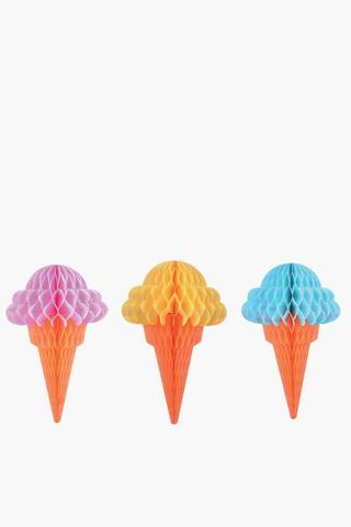 3 Pack Hanging Honeycomb Ice Creams