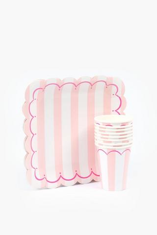36 Pack Scallop Stripe Dining Party Pack