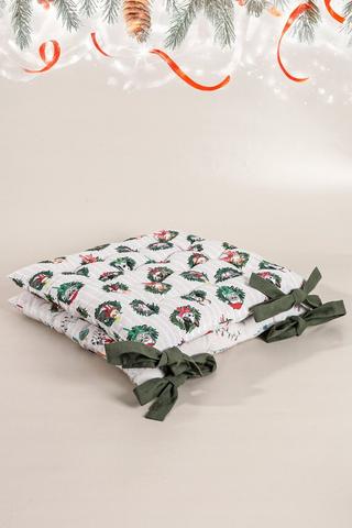 Christmas 2 Pack Petmas Chairpads, 40x40cm