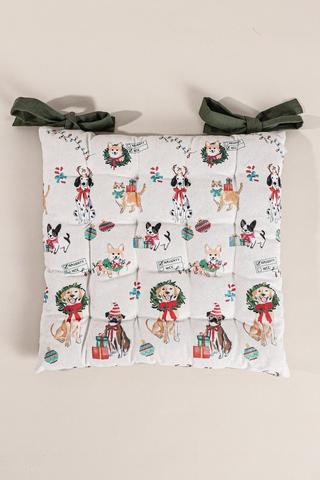 Christmas 2 Pack Petmas Chairpads, 40x40cm