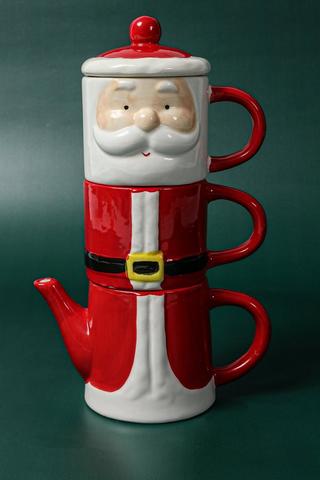 3 Tier Santa Tea Set