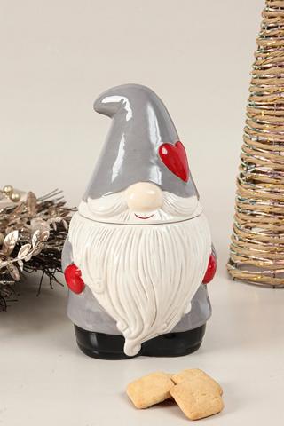 Gnome Santa Ceramic Jar, Large