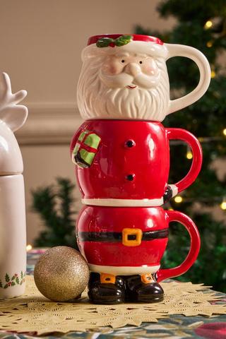 3 Tier Santa Mugs