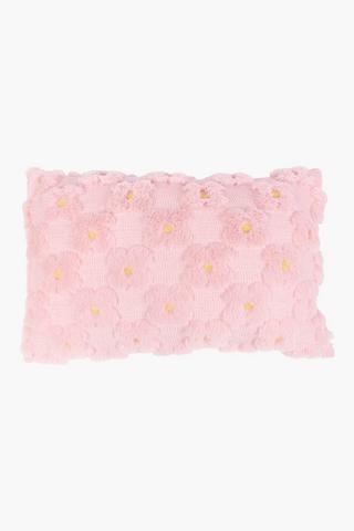 Tufted Flower Scatter Cushion, 30x50cm