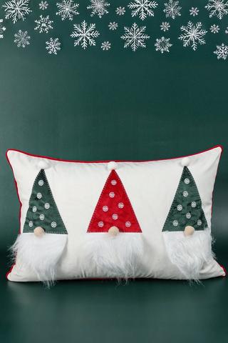 Christmas Textured Gnomes Scatter Cushion, 40x60cm
