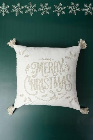 Christmas Textured Merry Scatter Cushion, 50x50cm
