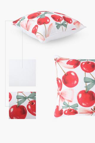 Christmas Printed Merry Cherry Scatter Cushion, 45x45cm