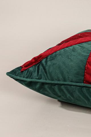 Christmas Velvet Bow Scatter Cushion, 50x50cm