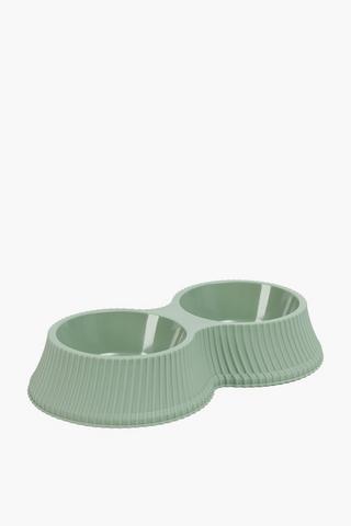Double Plastic Flat Pet Bowl