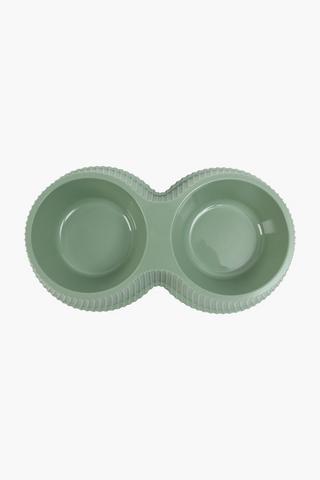 Double Plastic Flat Pet Bowl