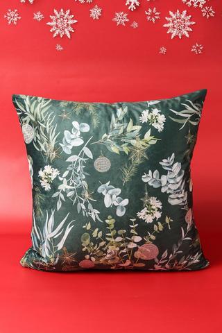 Colab Sue Crick Christmas Embroidered Ferns Scatter Cushion, 50x50cm