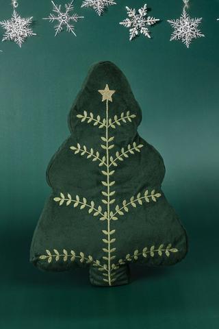 Christmas Merry Tree Shaped Cushion, 30x50cm