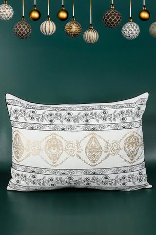Christmas Embroidered Elf Tile Scatter Cushion, 40x60cm