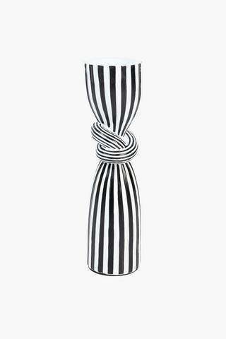 Ceramic Stripe Knot Vase, 12x33cm