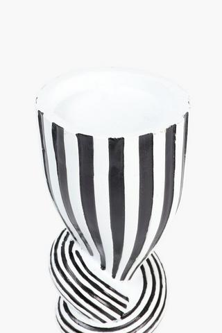 Ceramic Stripe Knot Vase, 12x33cm