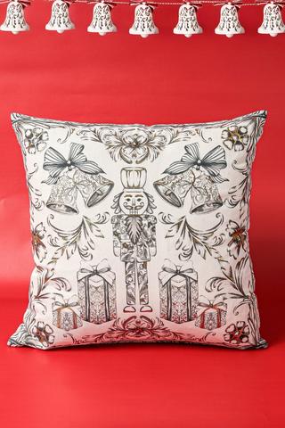 Christmas Printed Elft Foil Scatter Cushion, 50x50cm