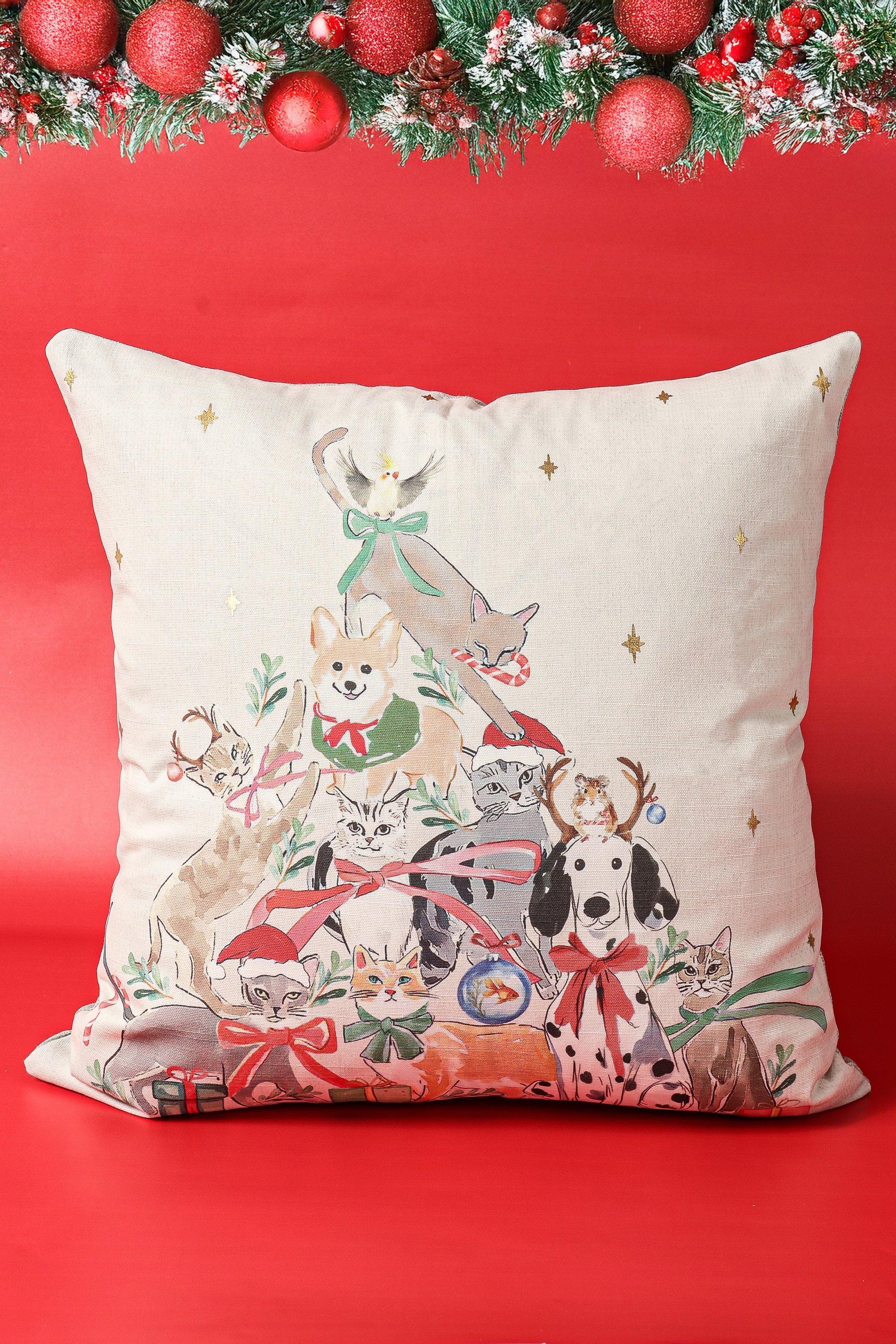 Christmas Printed Petsmas Scatter Cushion, 50x50cm