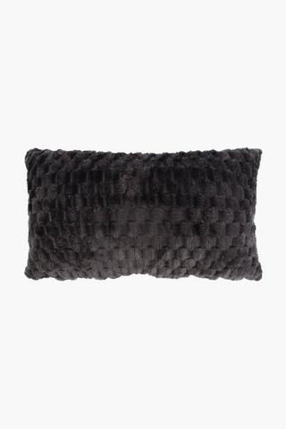 Block Coral Fleece Scatter Cushion, 30x50cm