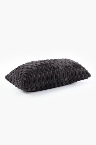 Block Coral Fleece Scatter Cushion, 30x50cm
