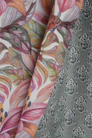 Extra Premium Eyelet U&G Serene Printed Lined Curtain, 140x225cm