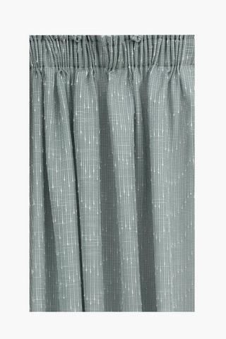 Taped Lined Raindrops Textured Plain Curtain, 230x218cm