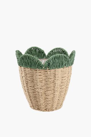 Woven  Scallop Planter, 25cm