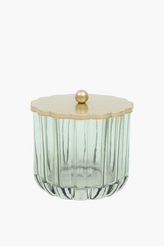 Glass Scallop Cotton Bud Holder