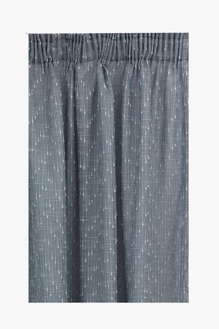 Taped Lined Raindrops Textured Plain Curtain, 230x218cm