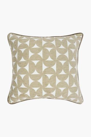 U+g Printed Textured Sai Abstract Feather Filled Scatter Cushion, 60xx60cm