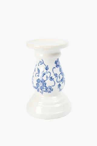 Delft Pillar Candle Holder, 10x20cm