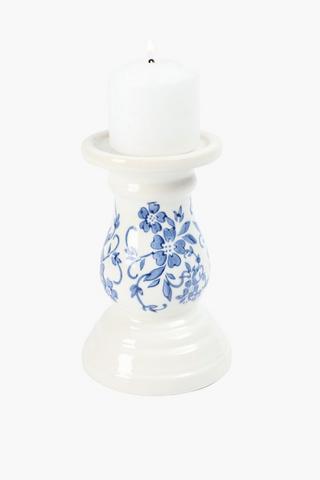 Delft Pillar Candle Holder, 10x20cm