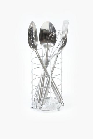 5 Piece Utensil Set With Holder
