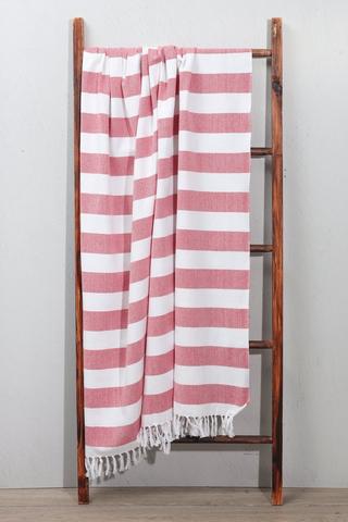 Cotton Stripe Fringed Throw, 125x150cm