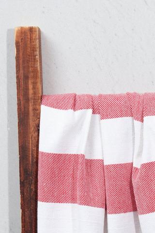 Cotton Stripe Fringed Throw, 125x150cm